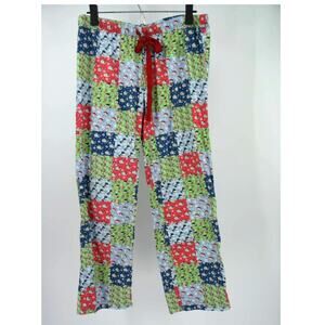 Vineyard Vines Christmas Whale Print Flannel Drawstring Lounge Pajama Pants XS